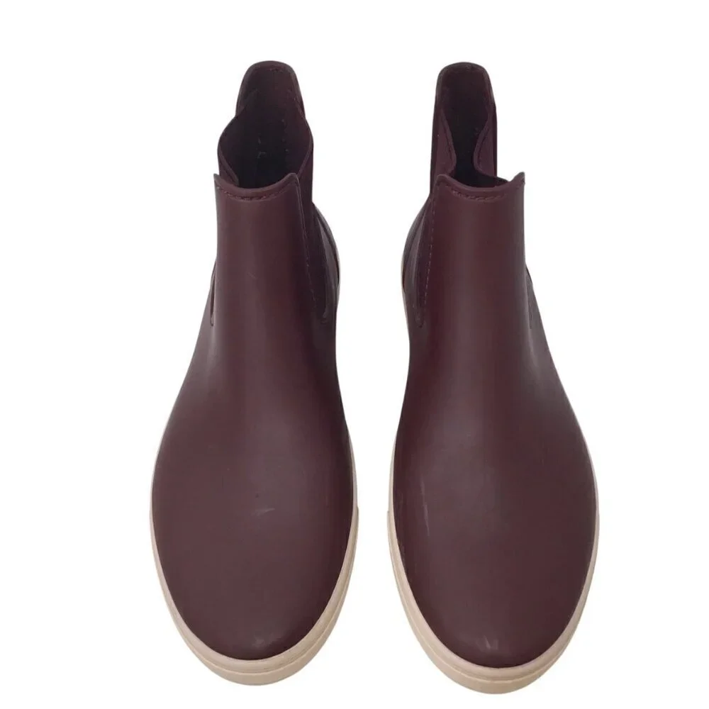 Igor Basquet Crema Boots Rain Waterproof Pull On Ankle Short Wine Size 40 / US 9